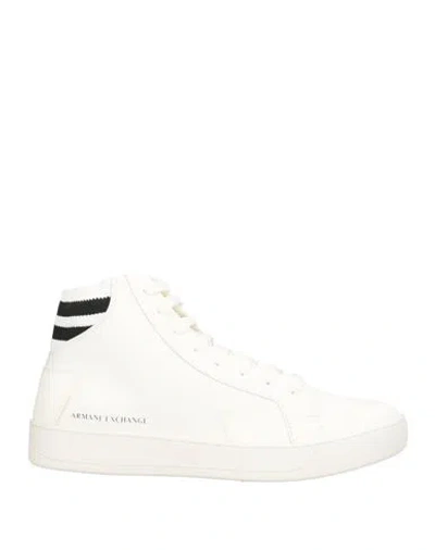 Armani Exchange Man Sneakers Ivory Size 8 Polyester, Polyurethane In White