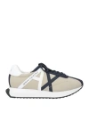 Armani Exchange Man Sneakers Khaki Size 10 Polyamide, Elastane, Polyurethane In Beige