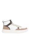 Armani Exchange Man Sneakers Light Brown Size 9 Polyester, Cow Leather In Beige
