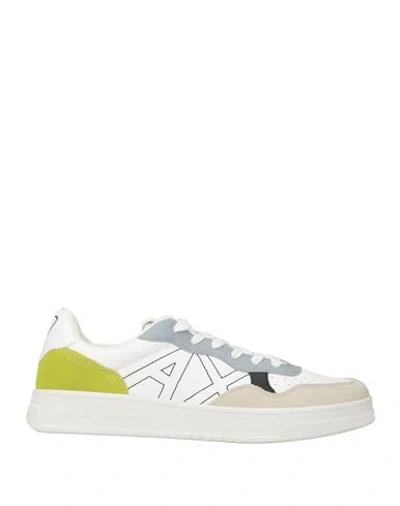 Armani Exchange Man Sneakers Light Grey Size 13 Cow Leather, Polyester, Polyurethane In Multi