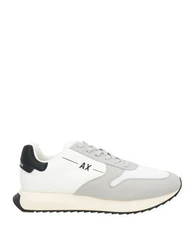 Armani Exchange Man Sneakers Light Grey Size 9 Textile Fibers In Gray