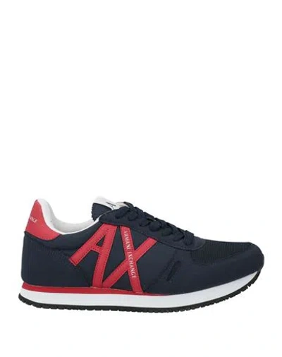 Armani Exchange Man Sneakers Midnight Blue Size 6 Polyamide, Polyurethane, Polyester
