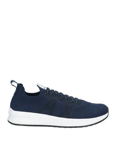 Armani Exchange Man Sneakers Midnight Blue Size 8 Polyester