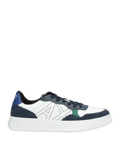 Armani Exchange Man Sneakers Midnight Blue Size 9 Cow Leather, Polyester, Polyurethane