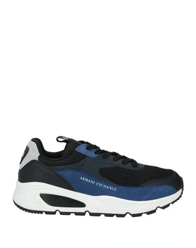 Armani Exchange Man Sneakers Midnight Blue Size 9 Polyester