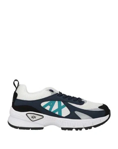 Armani Exchange Man Sneakers Midnight Blue Size 9 Polyester, Polyurethane