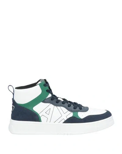 Armani Exchange Man Sneakers Midnight Blue Size 9 Polyester, Polyurethane Coated