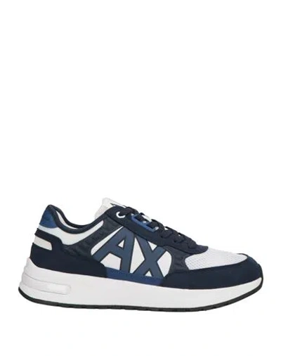 Armani Exchange Man Sneakers Navy Size 8.5 Polyester, Polyurethane