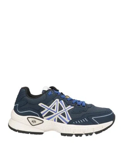 Armani Exchange Man Sneakers Navy Size 9 Polyester In Blue