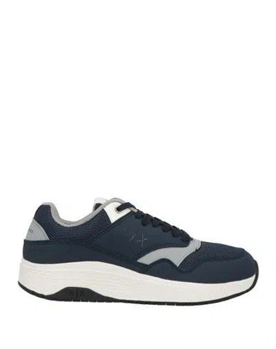 Armani Exchange Man Sneakers Navy Size 9 Polyester, Polyurethane In Blue