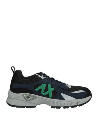 Armani Exchange Man Sneakers Navy Size 9 Polyester, Polyurethane In Blue