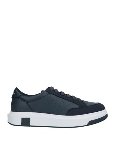 Armani Exchange Man Sneakers Navy Size 9 Polyester, Polyurethane, Polyamide, Elastane In Multi