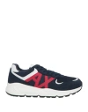 Armani Exchange Man Sneakers Navy Size 9 Textile Fibers In Blue