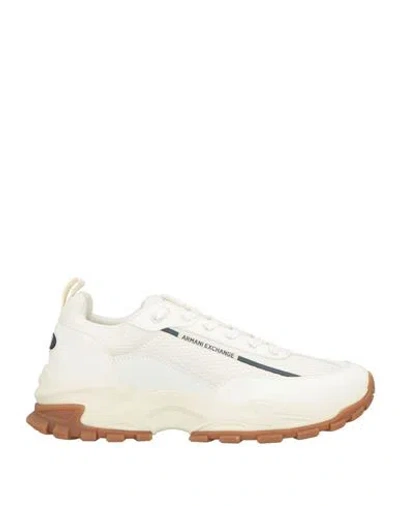 Armani Exchange Man Sneakers Off White Size 12 Polyester, Polyurethane