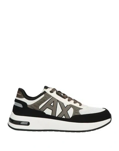 Armani Exchange Man Sneakers Off White Size 9 Polyester, Polyurethane