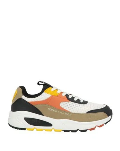 Armani Exchange Man Sneakers Orange Size 9 Polyester In Multi