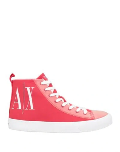 Armani Exchange Man Sneakers Red Size 10 Textile Fibers In Red
