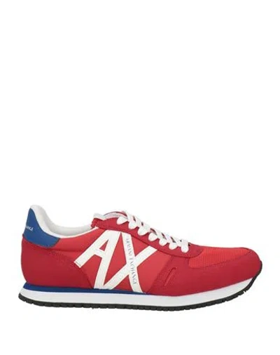 Armani Exchange Man Sneakers Red Size 7 Polyamide