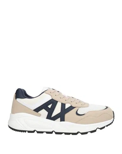 Armani Exchange Man Sneakers Sand Size 9 Polyurethane, Polyester In Multi