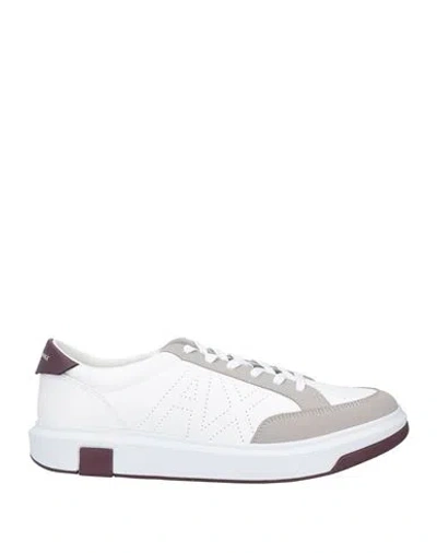 Armani Exchange Man Sneakers White Size 12 Polyester, Polyurethane Coated