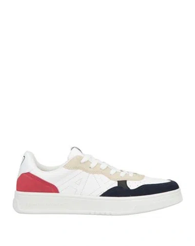 Armani Exchange Man Sneakers White Size 6 Cow Leather, Polyester, Polyurethane