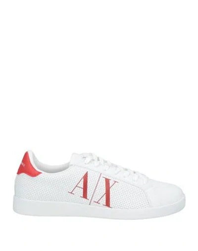 Armani Exchange Man Sneakers White Size 6 Textile Fibers