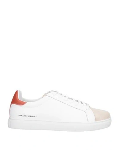 Armani Exchange Man Sneakers White Size 13 Cow Leather