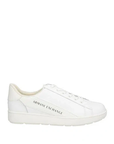 Armani Exchange Man Sneakers White Size 7 Cow Leather, Polyester, Polyurethane