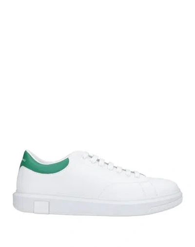 Armani Exchange Man Sneakers White Size 9 Cow Leather