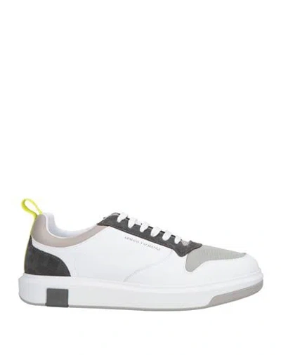 Armani Exchange Man Sneakers White Size 9 Cow Leather, Polyester