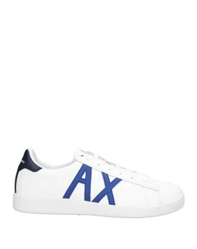 Armani Exchange Man Sneakers White Size 9 Cow Leather, Textile Fibers