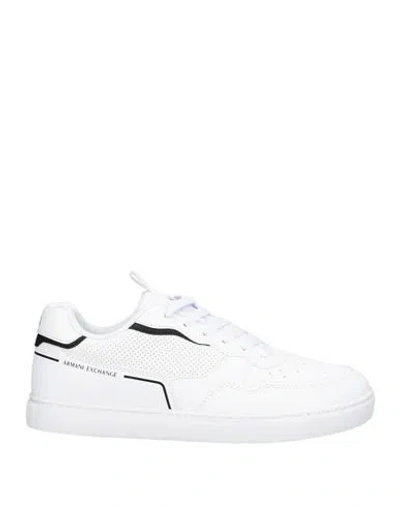 Armani Exchange Man Sneakers White Size 9 Polyester, Polyurethane