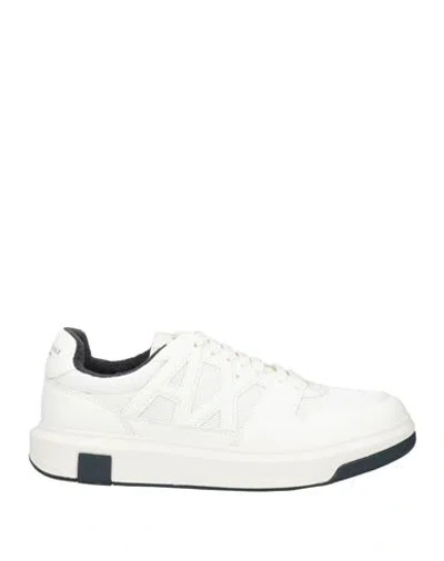 Armani Exchange Man Sneakers White Size 9 Polyester, Polyurethane, Polyamide