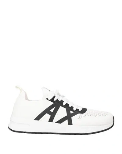 Armani Exchange Man Sneakers White Size 9 Polyester, Thermoplastic Polyurethane