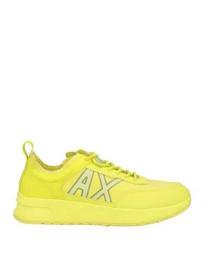 Armani Exchange Man Sneakers Yellow Size 6 Polyester, Polyurethane