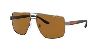 Armani Exchange Man Sunglasses Ax2037s In Polar Brown