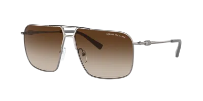 Armani Exchange Man Sunglass Ax2050s In Dark Brown