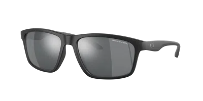 Armani Exchange Man Sunglasses Ax4122s In Light Grey Mirror Black