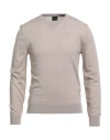 Armani Exchange Man Sweater Beige Size S Virgin Wool, Wool, Polyamide, Elastane In Neutral