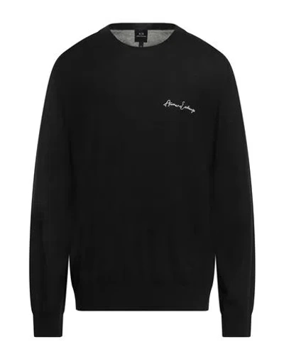 Armani Exchange Man Sweater Black Size Xxl Acrylic, Virgin Wool