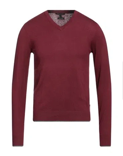 Armani Exchange Man Sweater Brick Red Size S Cotton, Cashmere, Polyamide, Elastane In Red