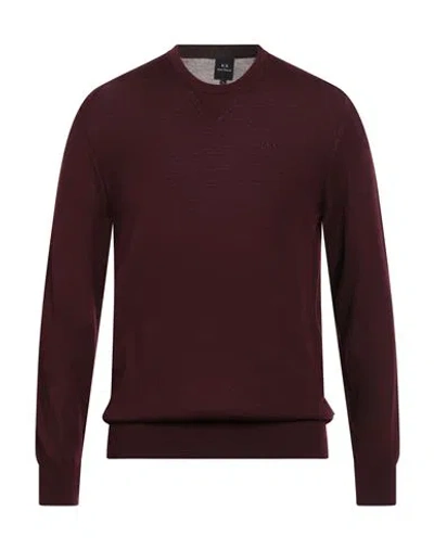 Armani Exchange Man Sweater Burgundy Size L Virgin Wool, Wool In Red