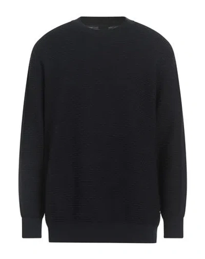 Armani Exchange Man Sweater Midnight Blue Size Xxl Cotton In Black