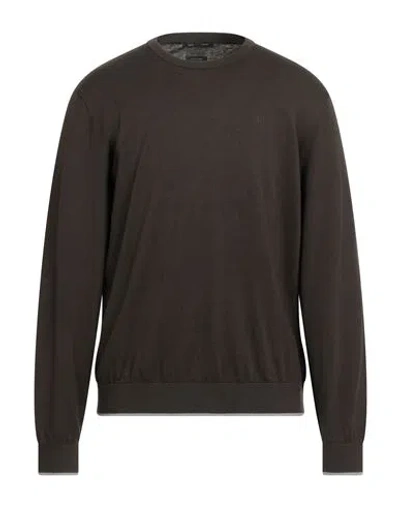 Armani Exchange Man Sweater Military Green Size Xxl Cotton, Cashmere, Polyamide, Elastane In Brown