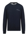 Armani Exchange Man Sweater Navy Size Xxl Acrylic, Virgin Wool In Blue
