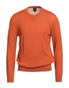 Armani Exchange Man Sweater Orange Size L Virgin Wool, Wool