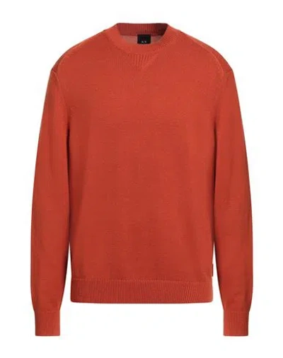 Armani Exchange Man Sweater Orange Size M Cotton, Acrylic, Virgin Wool