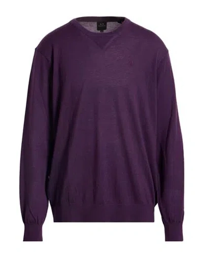 Armani Exchange Man Sweater Purple Size Xs Virgin Wool, Wool