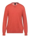 Armani Exchange Man Sweater Rust Size L Virgin Wool In Red