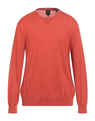 ARMANI EXCHANGE ARMANI EXCHANGE MAN SWEATER RUST SIZE S VIRGIN WOOL, WOOL, POLYAMIDE, ELASTANE